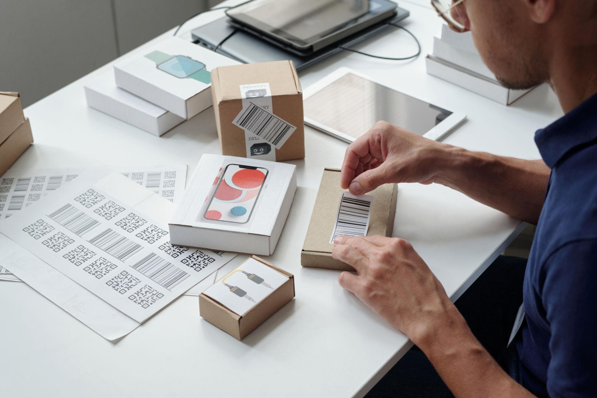 Legal metrology packaged commodity compliance for electronics with labeled electronic products and packaging